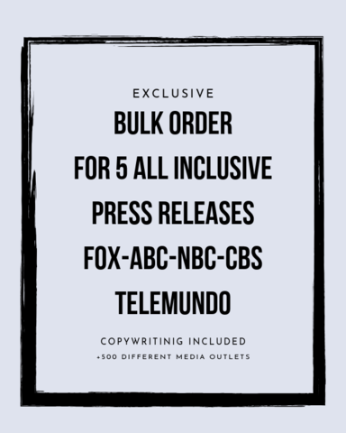 Bulk Order For 5 Premium Press Releases