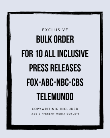 Bulk Order For 10 Premium Press Releases